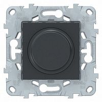 Светорегулятор поворотно-нажимной UNICA NEW, 200 Вт, антрацит | код. NU551654 | Schneider Electric